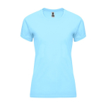Camiseta técnica entallada de poliéster para mujer 135 g/m2 Roly Direct Bahrain color azul claro segunda vista