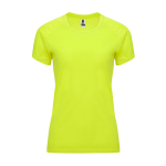 Camiseta técnica entallada de poliéster para mujer 135 g/m2 Roly Direct Bahrain color amarillo fluorescente segunda vista