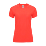 Camiseta técnica entallada de poliéster para mujer 135 g/m2 Roly Direct Bahrain color coral segunda vista