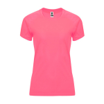 Camiseta técnica entallada de poliéster para mujer 135 g/m2 Roly Direct Bahrain color rosa pastel segunda vista