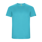 Camiseta técnica en manga corta de tejidos reciclados 135 g/m2 Roly Direct Imola color turquesa segunda vista