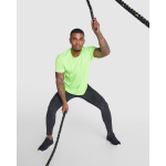 Camiseta técnica en manga corta de tejidos reciclados 135 g/m2 Roly Direct Imola color turquesa cuarta vista de uso