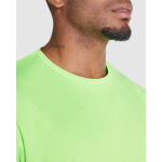 Camiseta técnica en manga corta de tejidos reciclados 135 g/m2 Roly Direct Imola color turquesa vista detalle 2