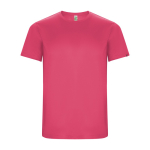 Camiseta técnica en manga corta de tejidos reciclados 135 g/m2 Roly Direct Imola color rosa fluorescente segunda vista
