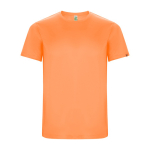 Camiseta técnica en manga corta de tejidos reciclados 135 g/m2 Roly Direct Imola color naranja fluorescente segunda vista