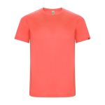 Camiseta técnica en manga corta de tejidos reciclados 135 g/m2 Roly Direct Imola color coral segunda vista