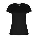 Camiseta técnica de poliéster reciclado para mujer 135 g/m2 Roly Direct Imola color negro segunda vista