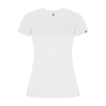 Camiseta técnica de poliéster reciclado para mujer 135 g/m2 Roly Direct Imola color blanco segunda vista