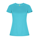 Camiseta técnica de poliéster reciclado para mujer 135 g/m2 Roly Direct Imola color turquesa segunda vista
