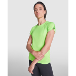 Camiseta técnica de poliéster reciclado para mujer 135 g/m2 Roly Direct Imola color turquesa primera vista de uso