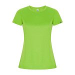 Camiseta técnica de poliéster reciclado para mujer 135 g/m2 Roly Direct Imola color verde lima segunda vista