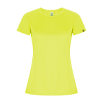 Camiseta técnica de poliéster reciclado para mujer 135 g/m2 Roly Direct Imola color amarillo fluorescente segunda vista