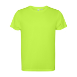 Camiseta técnica de poliéster reciclado de 125 g/m2 Roly Direct Estoril color verde fluorescente segunda vista