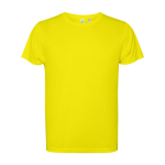 Camiseta técnica de poliéster reciclado de 125 g/m2 Roly Direct Estoril color amarillo fluorescente segunda vista