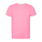 Camiseta técnica de poliéster reciclado de 125 g/m2 Roly Direct Estoril color rosa pastel segunda vista