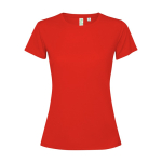 Camiseta técnica de poliéster reciclado para mujer 125 g/m2 Roly Direct Estoril color rojo segunda vista