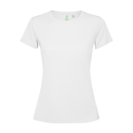 Camiseta técnica de poliéster reciclado para mujer 125 g/m2 Roly Direct Estoril color blanco segunda vista