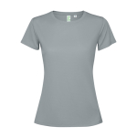 Camiseta técnica de poliéster reciclado para mujer 125 g/m2 Roly Direct Estoril color gris segunda vista