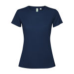 Camiseta técnica de poliéster reciclado para mujer 125 g/m2 Roly Direct Estoril color azul marino segunda vista