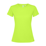 Camiseta técnica de poliéster reciclado para mujer 125 g/m2 Roly Direct Estoril color verde fluorescente segunda vista