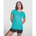 Camiseta técnica de poliéster reciclado para mujer 125 g/m2 Roly Direct Estoril color verde esmeralda cuarta vista de uso