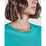 Camiseta técnica de poliéster reciclado para mujer 125 g/m2 Roly Direct Estoril color verde esmeralda vista detalle 1