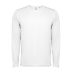 Camiseta técnica de manga larga en poliéster 125 g/m2 Roly Direct Estoril L/S color blanco segunda vista