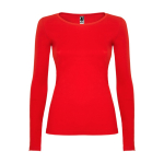 Camiseta para mujer de algodón en manga larga 160 g/m2 Roly Direct Extreme color rojo segunda vista