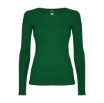 Camiseta para mujer de algodón en manga larga 160 g/m2 Roly Direct Extreme color verde botella segunda vista