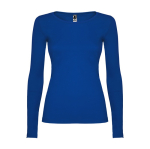 Camiseta para mujer de algodón en manga larga 160 g/m2 Roly Direct Extreme color azul real segunda vista