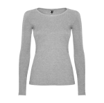 Camiseta para mujer de algodón en manga larga 160 g/m2 Roly Direct Extreme color gris claro segunda vista