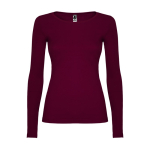 Camiseta para mujer de algodón en manga larga 160 g/m2 Roly Direct Extreme color granate segunda vista