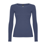 Camiseta para mujer de algodón en manga larga 160 g/m2 Roly Direct Extreme color azul vaquero segunda vista