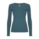 Camiseta para mujer de algodón en manga larga 160 g/m2 Roly Direct Extreme color azul grisáceo segunda vista