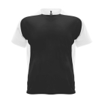 Camiseta técnica de poliéster con manga ranglán 140 g/m2 Roly Direct Bugatti color negro segunda vista