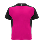Camiseta técnica de poliéster con manga ranglán 140 g/m2 Roly Direct Bugatti color fucsia segunda vista