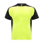 Camiseta técnica de poliéster con manga ranglán 140 g/m2 Roly Direct Bugatti color amarillo fluorescente segunda vista