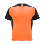 Camiseta técnica de poliéster con manga ranglán 140 g/m2 Roly Direct Bugatti color naranja fluorescente segunda vista