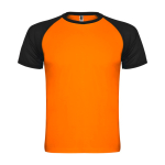 Camiseta sport de poliéster en doble color 140 g/m2 Roly Direct Indianapolis color naranja segunda vista