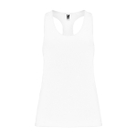 Camiseta técnica slim de tirantes con elastano 160 g/m2 Roly Direct Aida color blanco segunda vista