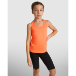 Camiseta técnica slim tirantes con elastano 160 g/m2 Roly Direct Aida color coral segunda vista de uso