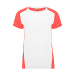 Camiseta técnica poliéster de mujer en doble color 135 g/m2 Roly Direct Zolder color coral segunda vista