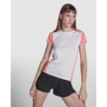 Camiseta técnica poliéster de mujer en doble color 135 g/m2 Roly Direct Zolder color coral primera vista de uso