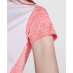 Camiseta técnica poliéster de mujer en doble color 135 g/m2 Roly Direct Zolder color coral vista detalle 2