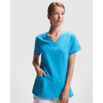 Casaca de poliéster y elastano de mujer en manga corta 170 g/m2 Roly Ferox color blanco primera vista de uso