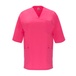 Casaca unisex de poliéster y algodón en manga corta 160 g/m2 Roly Panacea color rosa segunda vista