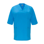 Casaca unisex de poliéster y algodón en manga corta 160 g/m2 Roly Panacea color azul eléctrico segunda vista