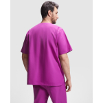 Casaca unisex de poliéster y algodón en manga corta 160 g/m2 Roly Panacea color violeta cuarta vista de uso