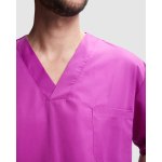 Casaca unisex de poliéster y algodón en manga corta 160 g/m2 Roly Panacea color violeta vista detalle 2