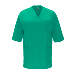 Casaca unisex de poliéster y algodón en manga corta 160 g/m2 Roly Panacea color verde esmeralda segunda vista